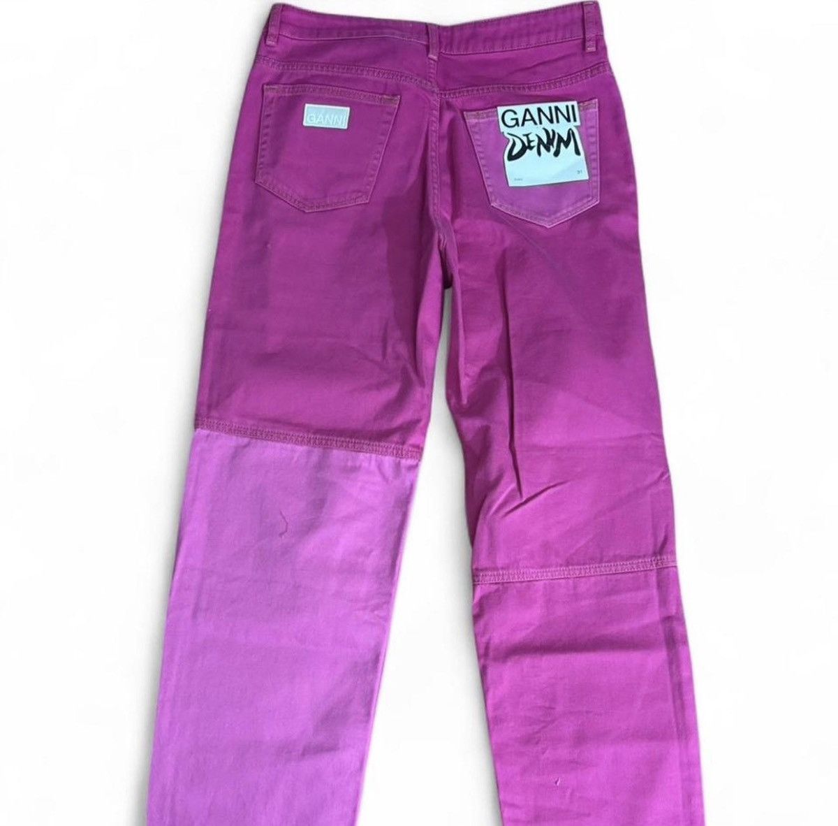 Ganni Ganni pink two-tone jeans Size 31" - 3 Thumbnail