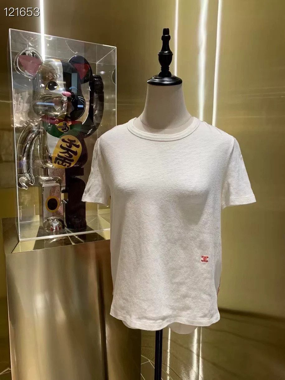 Celine Celine Striped Short-Sleeve Top Size L / US 10 / IT 46 - 1 Thumbnail