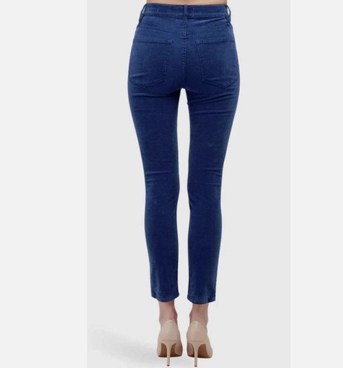 Frame Frame Ali High Rise Slim Corduroy Pants Twilight Navy ( 27 ) Size 27" / US 4 / IT 40 - 2 Thumbnail