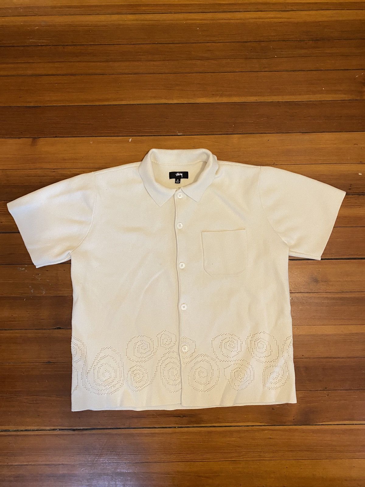 Stussy Perforated Swirl Knit Shirt Grailed