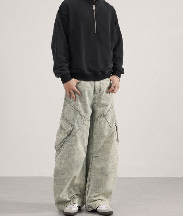 Japanese Brand American retro loose straight-leg curved work jeans Size US 32 / EU 48 - 2 Thumbnail