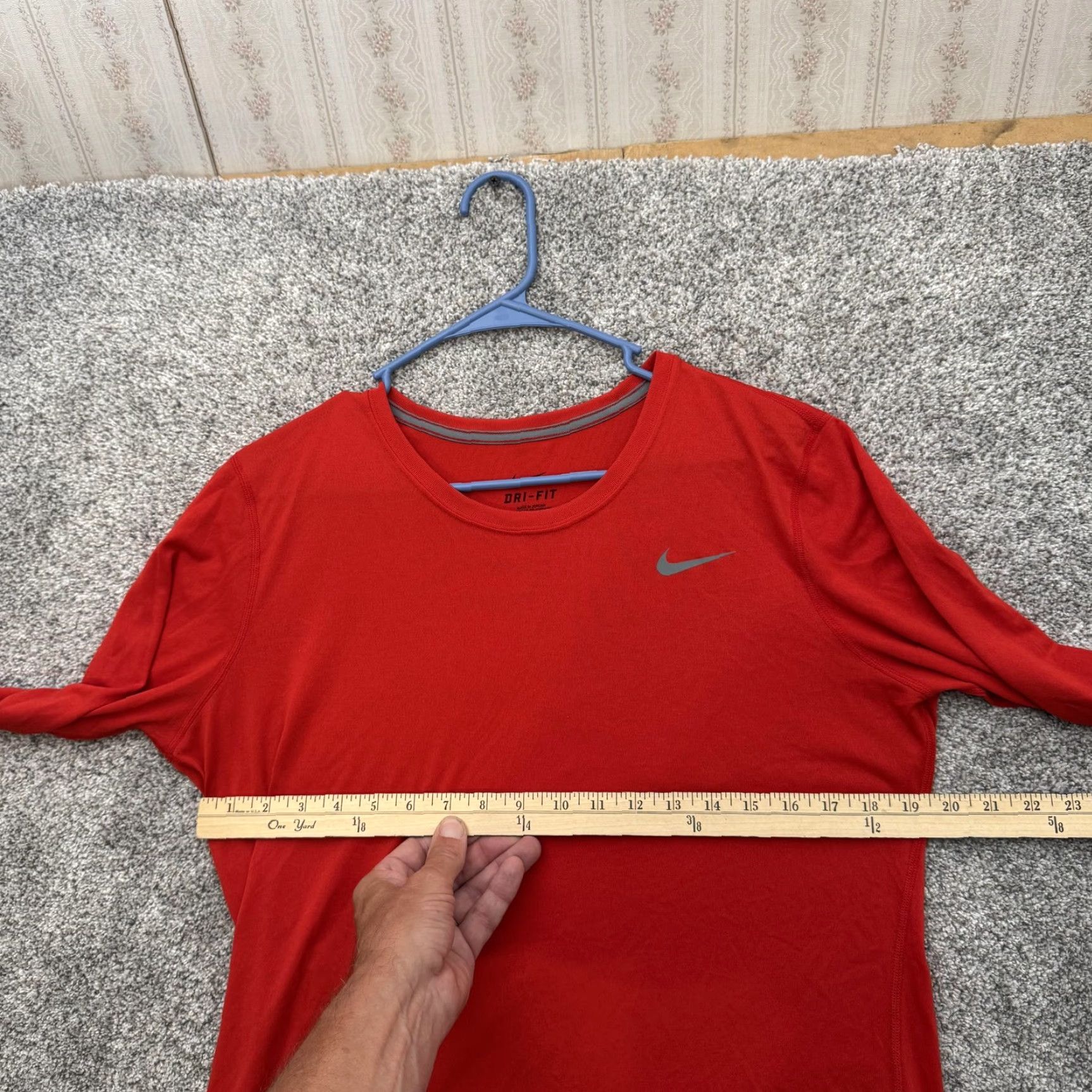 Nike Nike Dri-FIT Shirt Mens XL Red Long Sleeve Athletic Polyester Training Top Size US XL / EU 56 / 4 - 3 Thumbnail