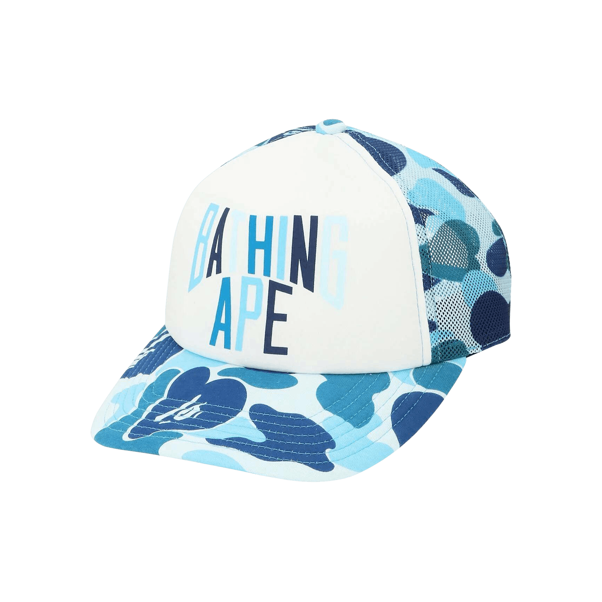 Bape BAPE ABC Camo NYC Logo Mesh Cap Blue | Grailed