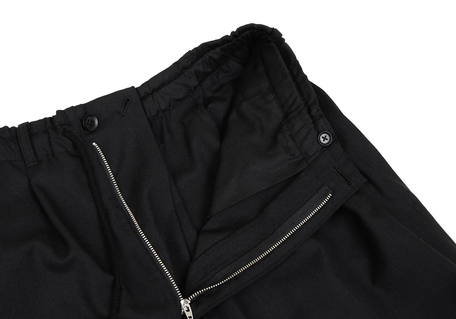 Yohji Yamamoto Wool-Poly Gabardine Side Tab Pants in Black Size 3 Size US 34 / EU 50 - 6 Thumbnail