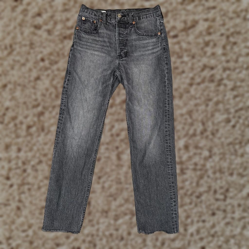Gap VINTAGE Gap Cheeky Straight Jeans Womens 2 Charcoal Mid Rise Crop Stretch 24x26 Size 26" / US 2 / IT 38 - 1 Thumbnail