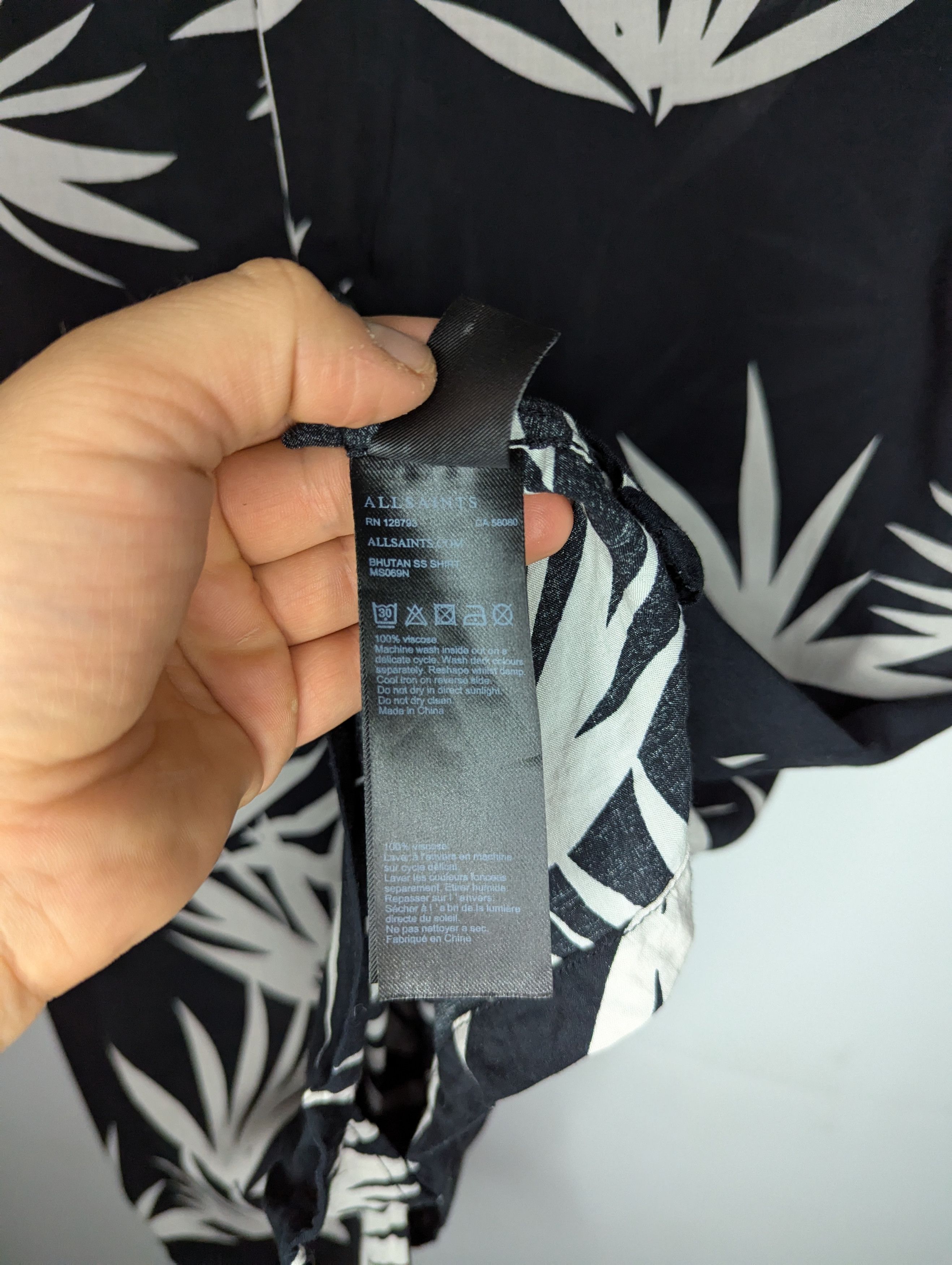 Allsaints ALLSAINTS BHUTAN Men`s Palm Tree Hawaiian Shir Size US M / EU 48-50 / 2 - 13 Thumbnail
