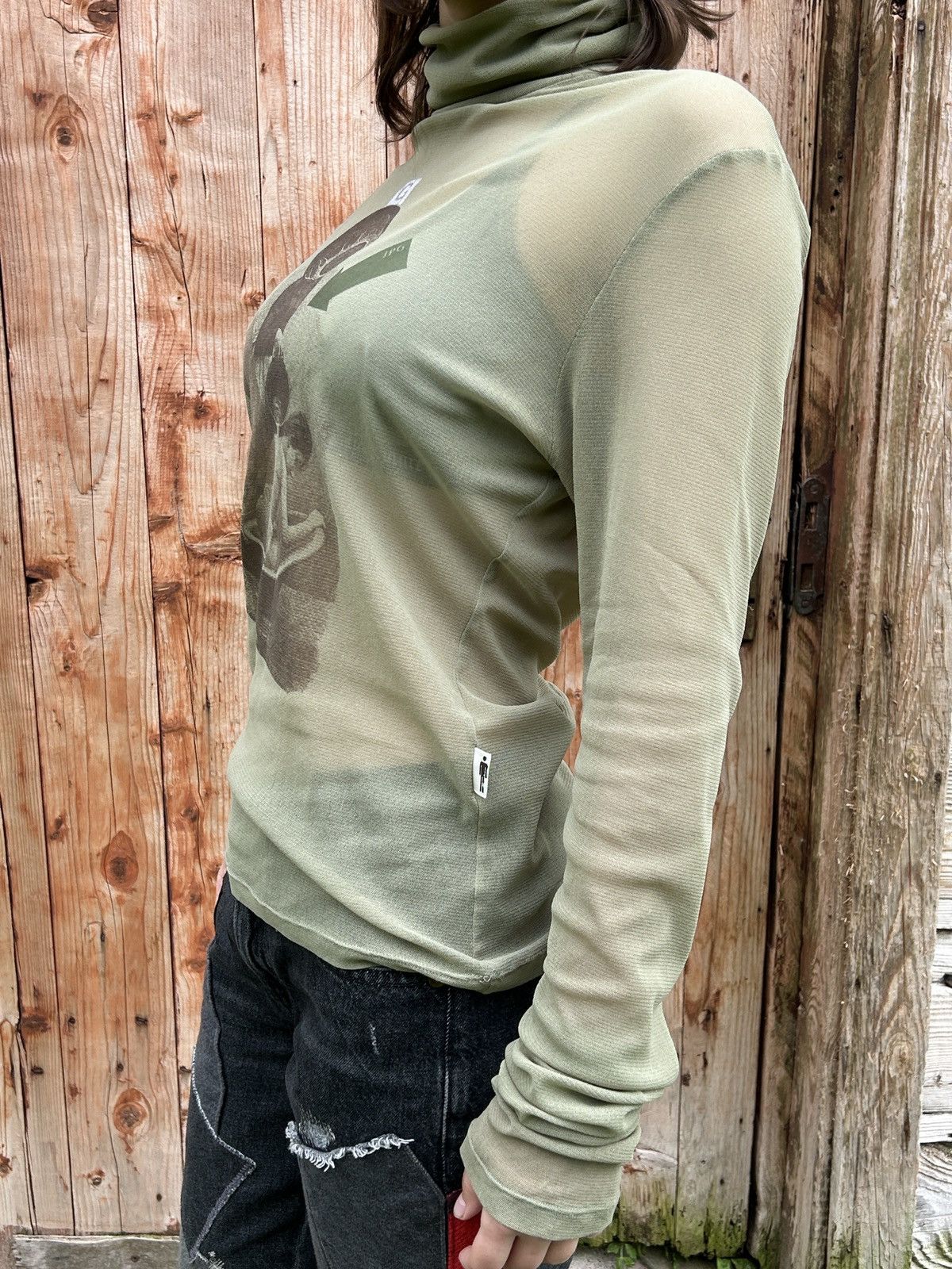 Jean Paul Gaultier JPG Jean Paul Gaultier Eye Bathing Woman Mesh Turtleneck Top Size L / US 10 / IT 46 - 9 Thumbnail