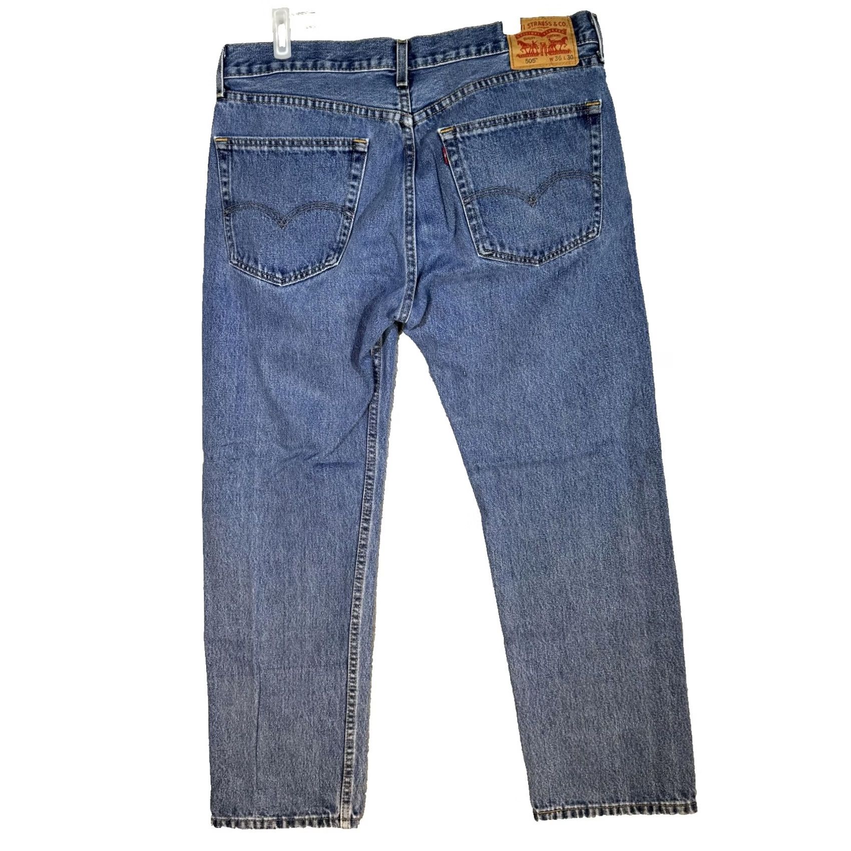 Levi's Levi'S 505 Jeans Mens Medium Wash Straight Leg Denim - Classic Fit - Durable - 36x30 - Fast Shipping Size US 36 / EU 52 - 3 Thumbnail