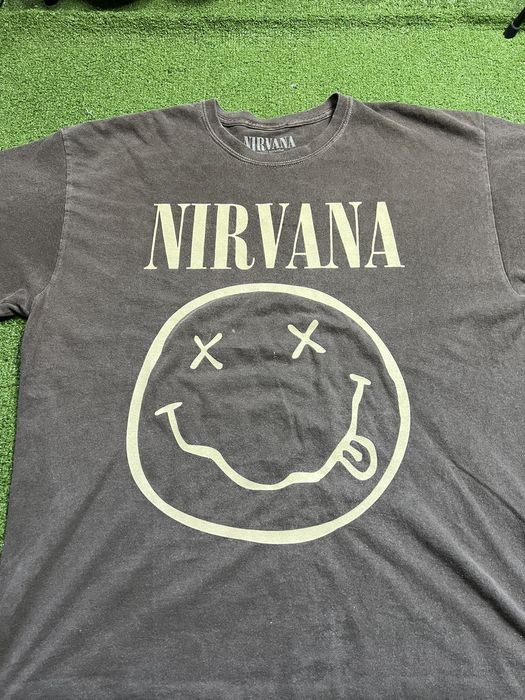 Vintage vintage nirvana brown faded rock band shirt | Grailed