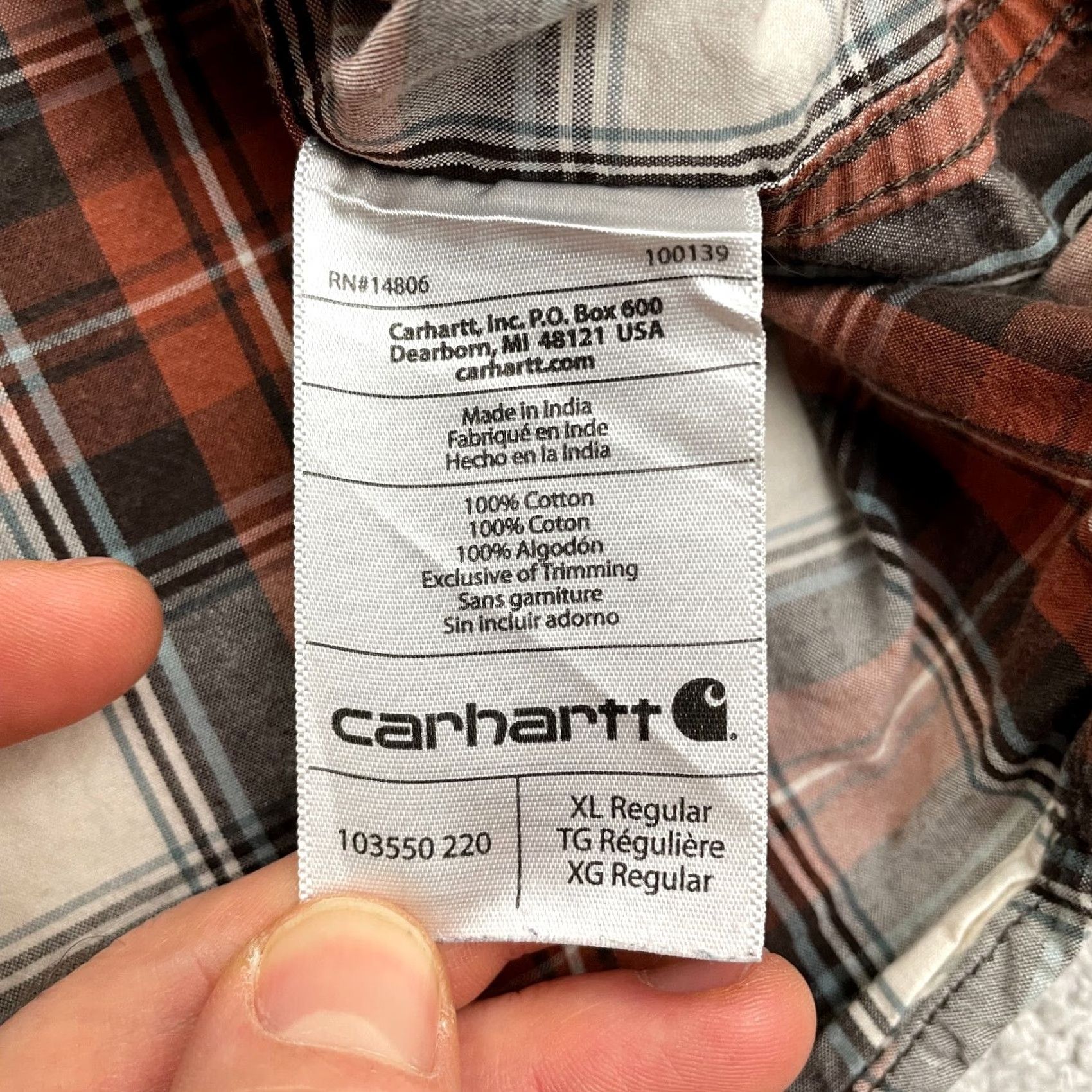 Carhartt Carhartt Shirt Mens XL Multicolor Plaid Short Sleeve Relaxed Button-Up Casual Cotton Outdoor Size US XL / EU 56 / 4 - 7 Thumbnail