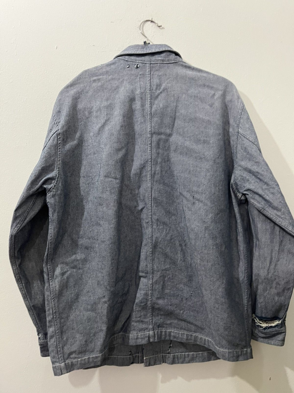 Japanese Brand 💥2000s Y2K Uniqlo Ripped Distressed Trashed Chore Jackets Size US L / EU 52-54 / 3 - 9 Thumbnail