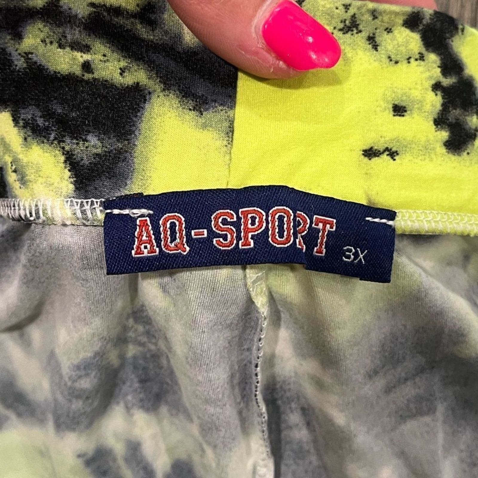 Other NWOT AQ Sport Yellow Black Tie Dye Athletic Size 40" / US 18 - 2 Thumbnail