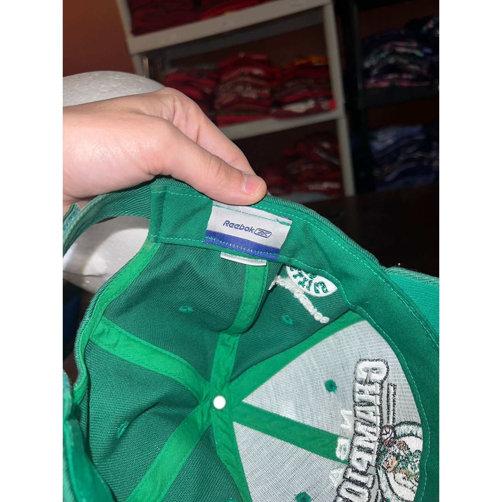Reebok Boston Celtics NBA Champions Hat 16 Time Champs Green Cap Size ONE SIZE - 8 Thumbnail