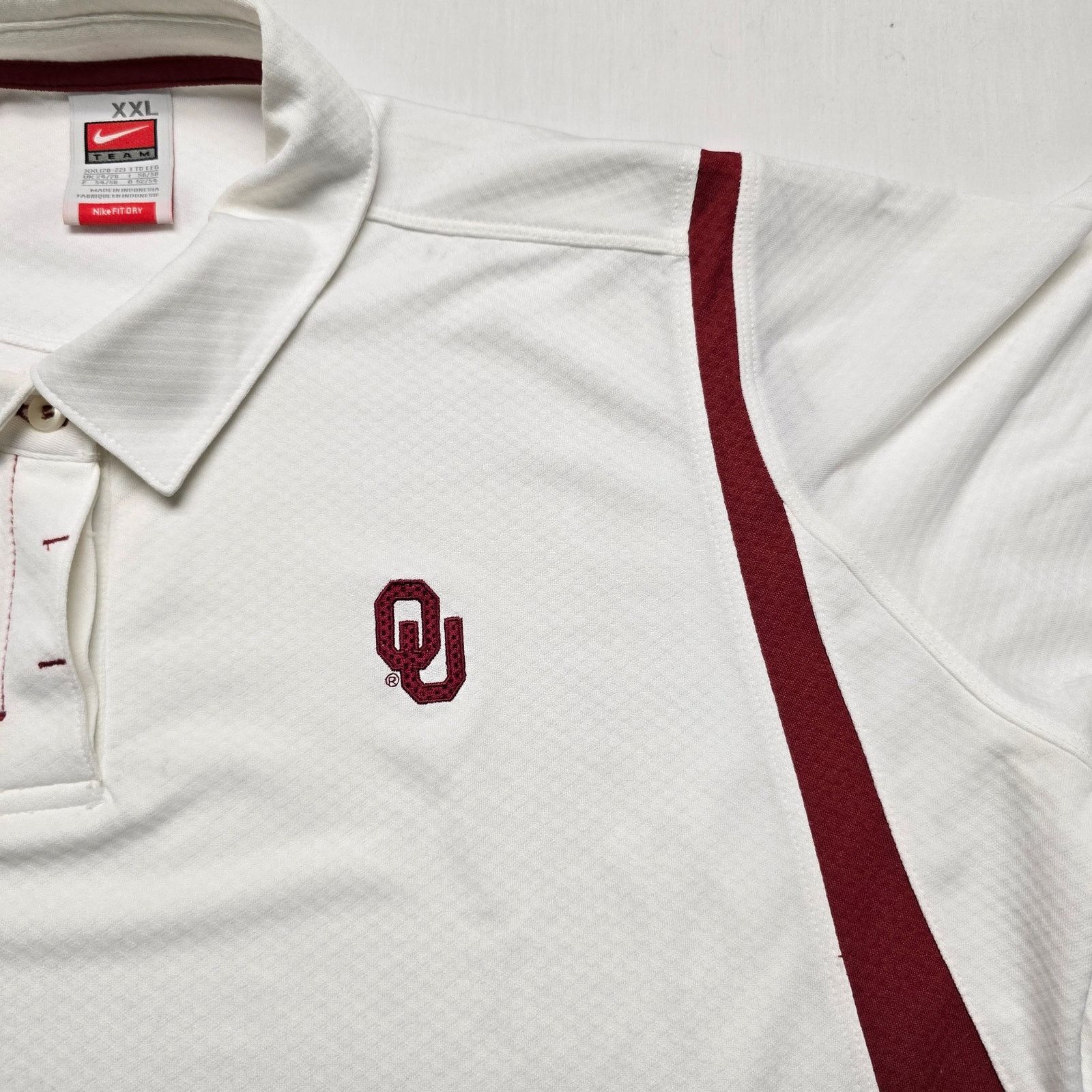 Nike Nike Oklahoma Sooners Polo Shirt Fit Dry White OU Oklahoma Size US XXL / EU 58 / 5 - 4 Thumbnail