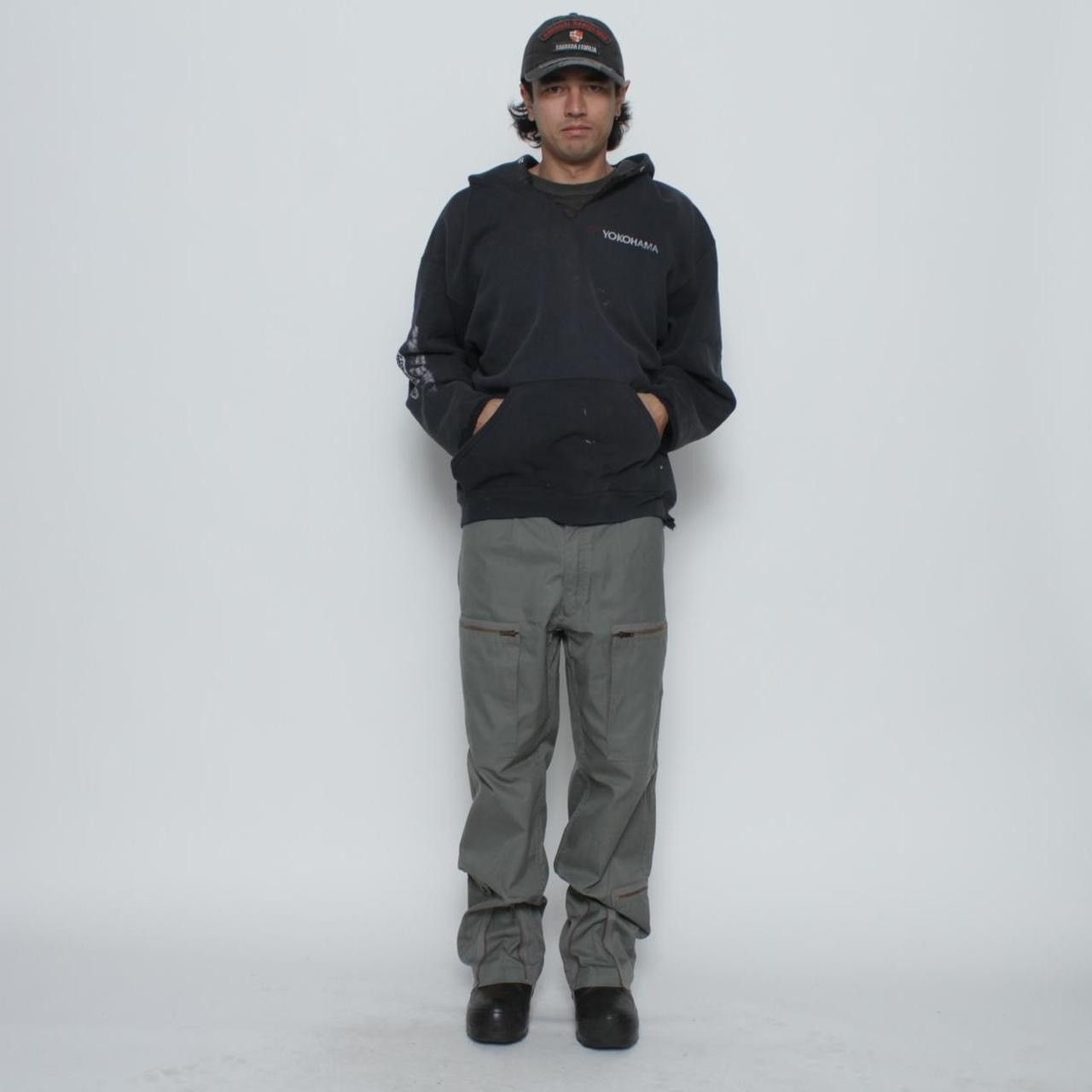 Vintage GREY TECHNICAL FLIGHT SUIT STYLE CARGO PANTS Size US 35 - 2 Thumbnail