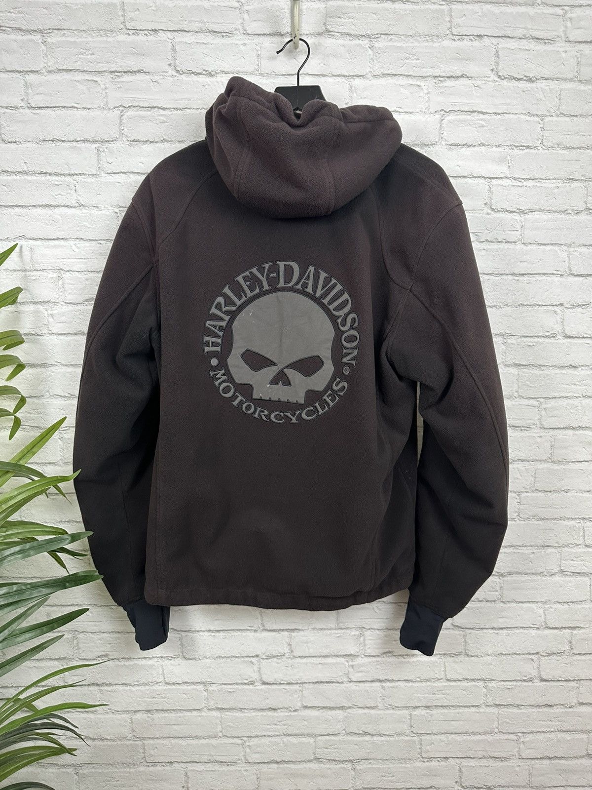 Harley Davidson (L) INSANE SUNFADED Harley Davidson Skull Hooded Jacket Size US L / EU 52-54 / 3 - 2 Thumbnail
