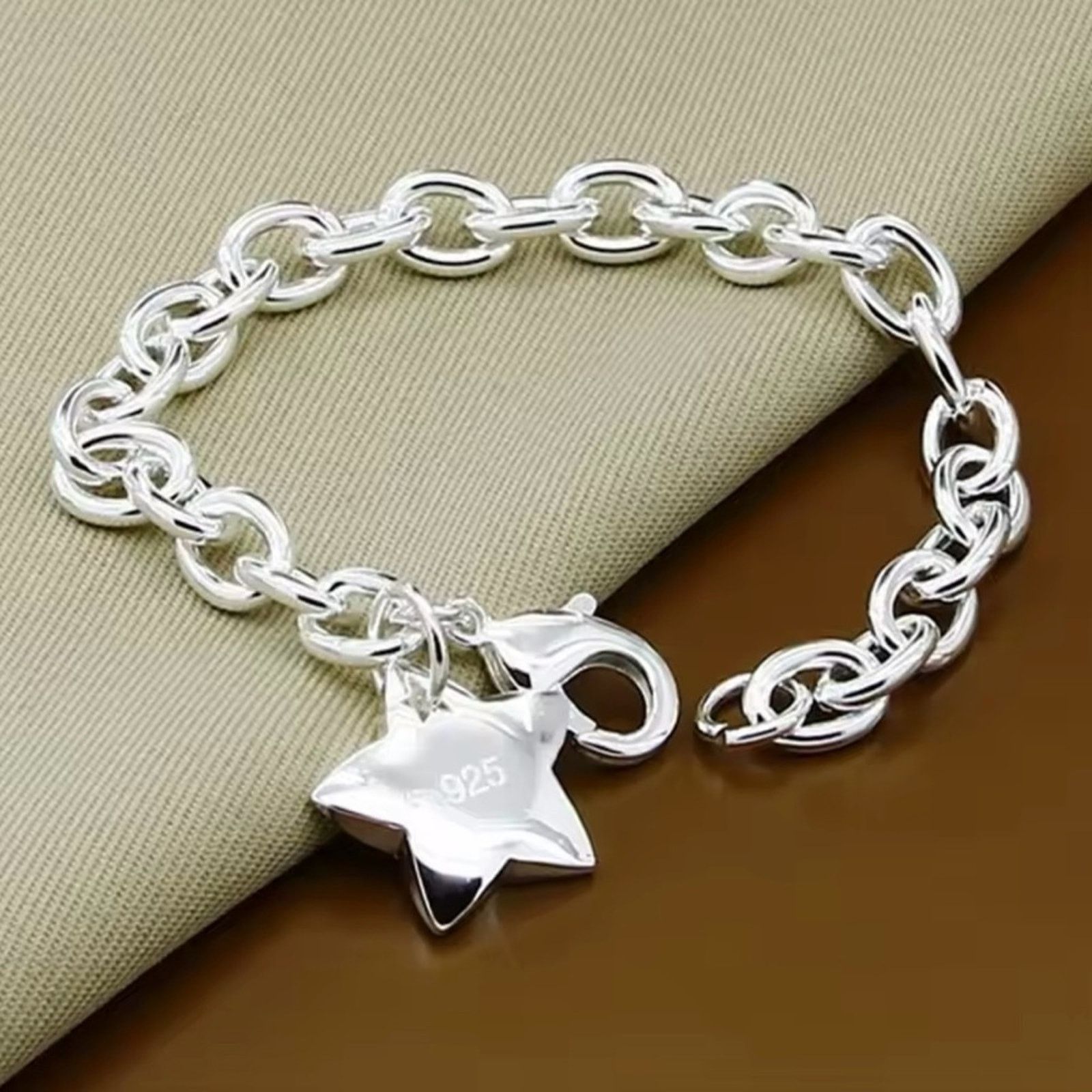 Other Sterling Silver plated Bracelet Simple Glossy Open Water Size ONE SIZE - 3 Thumbnail