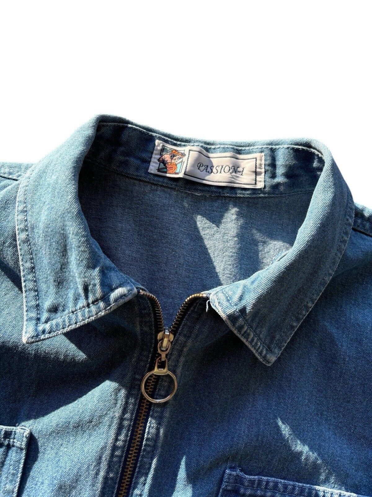 Vintage Passion 1 Kokopelli Embroidered Denim Zip Up Jacket Vintage Size XL / US 12-14 / IT 48-50 - 5 Thumbnail