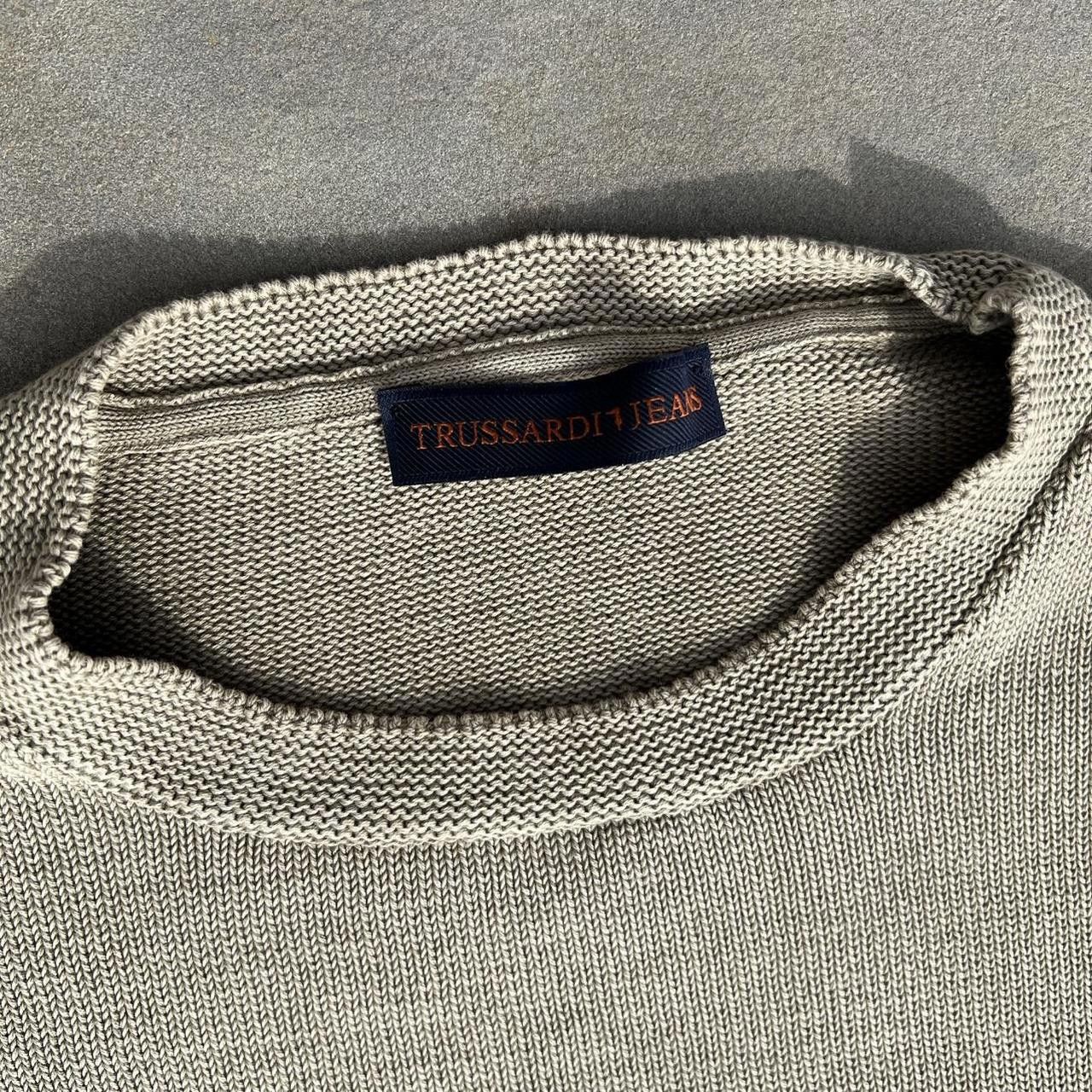 Trussardi Garment Dyed Tan Knit Crewneck Sweater Size US L / EU 52-54 / 3 - 3 Thumbnail
