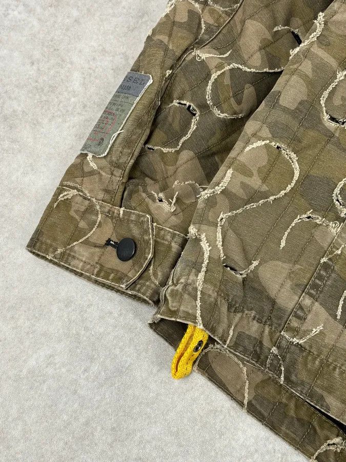 Diesel 2010 Diesel Khaki Jacket Nylon Laser Cut Distressed Size L Size US L / EU 52-54 / 3 - 15 Thumbnail