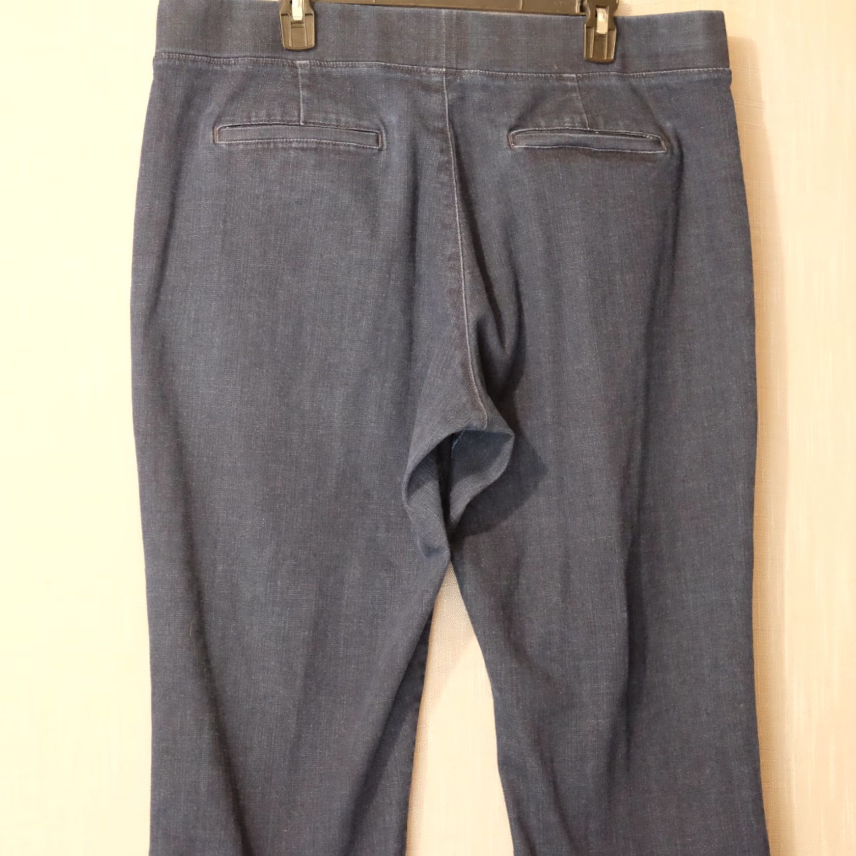 Lee Lee Natural Fit Jeans Dark Blue Straight Lag Pull On Womens 18M #A3-24 Size 40" / US 18 - 6 Thumbnail