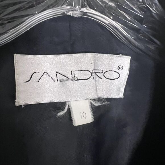 Sandro SANDRO Tweed 100% Wool Lined Blazer Jacket Buttons Blue Size L / US 10 / IT 46 - 3 Thumbnail