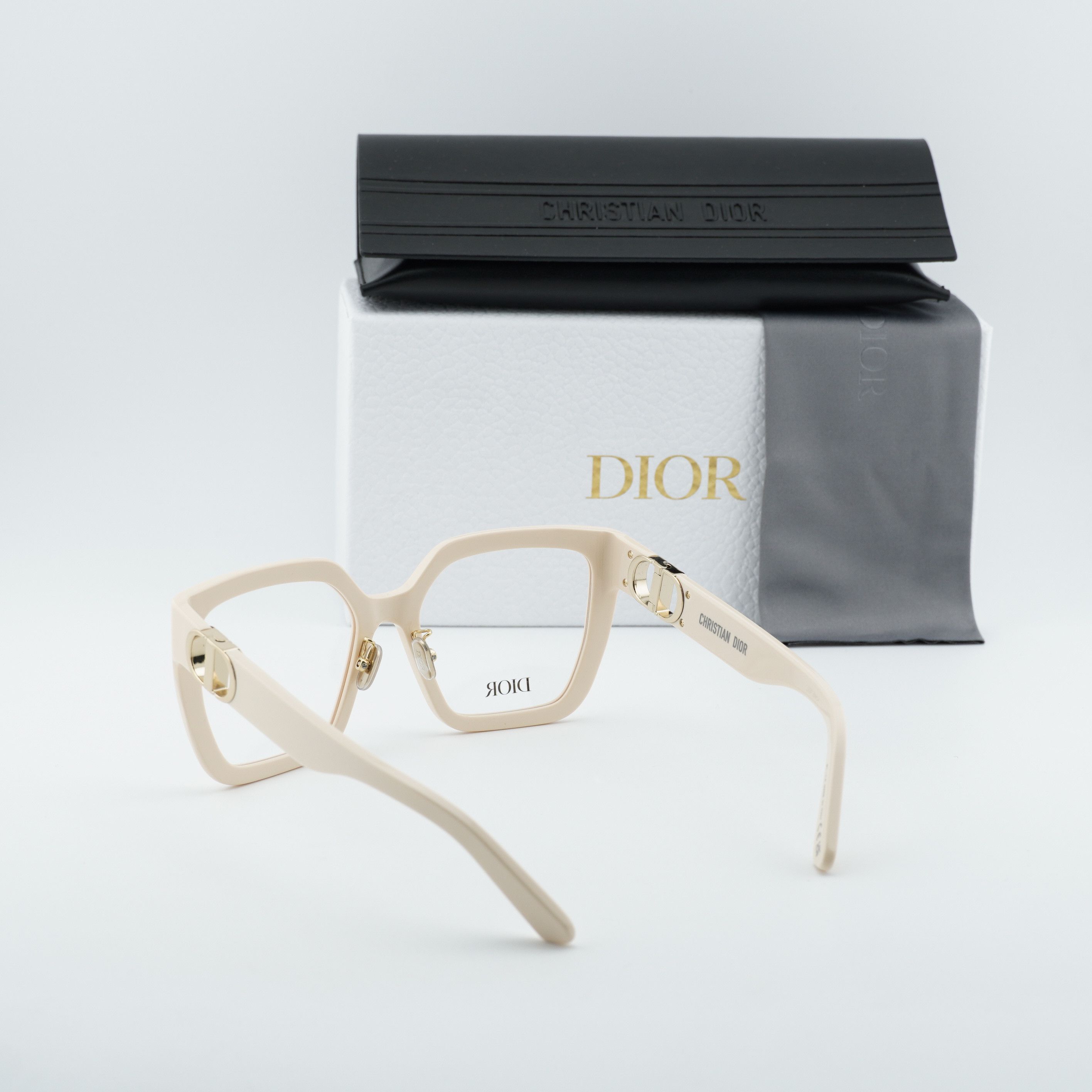 Dior Dior 30MONTAIGNEO S1F 9500 Eyeglasses Ivory 55mm Square Fram Size ONE SIZE - 11 Thumbnail