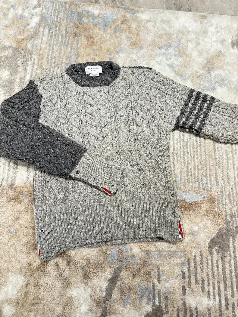 Thom Browne Thom Browne Cable Knit Crewneck Sweater Size US M / EU 48-50 / 2 - 1 Thumbnail