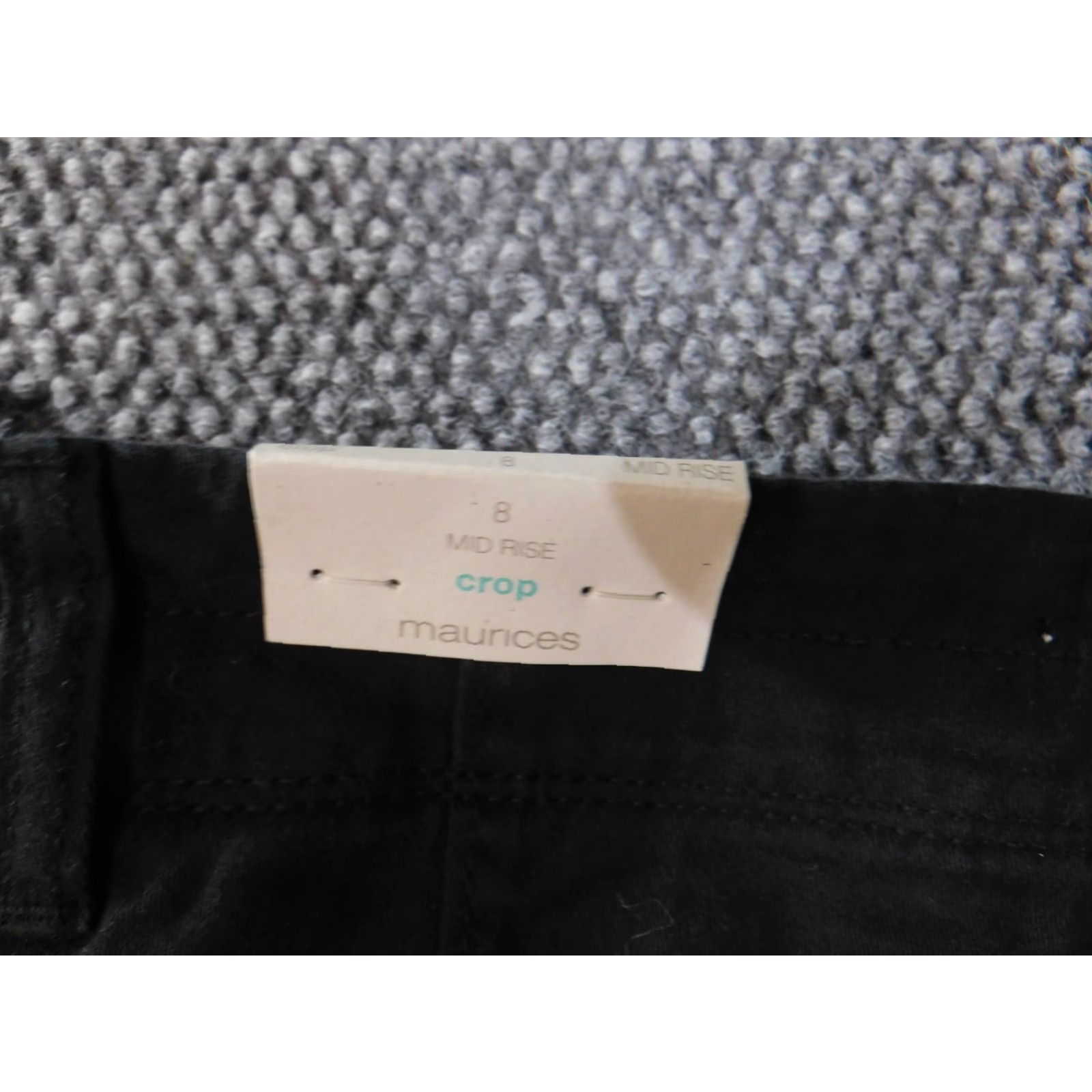 Vintage Maurices Pants 8 Cropped Black Womens Mid Rise Classic Stretch Chino Size 8 Regular Straight Inseam 25 in Pockets Size 24" / US 00 / IT 34 - 6 Thumbnail