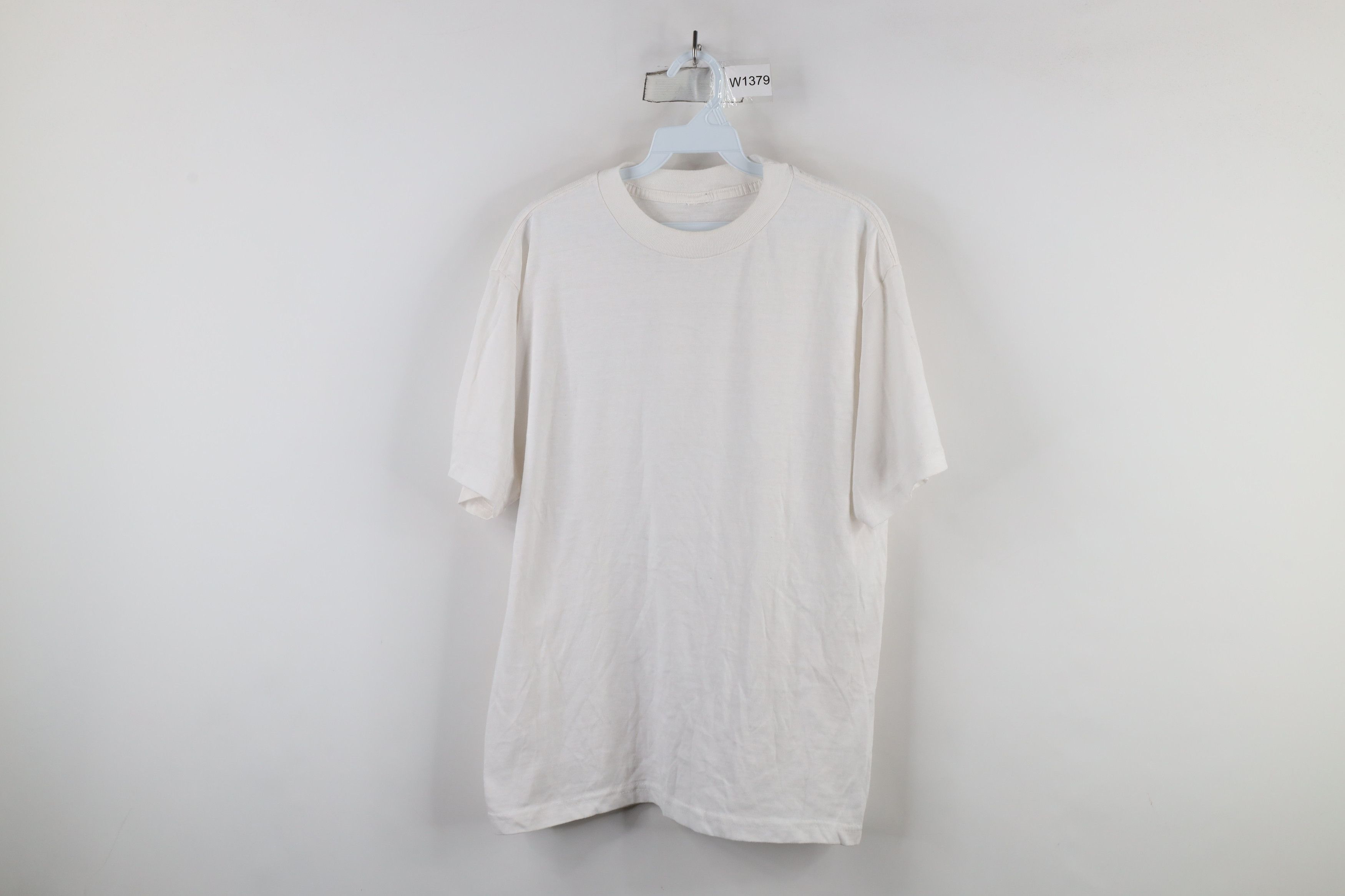 Vintage Vintage 90s Streetwear Sheer Short Sleeve T-Shirt White Size US M / EU 48-50 / 2 - 1 Thumbnail