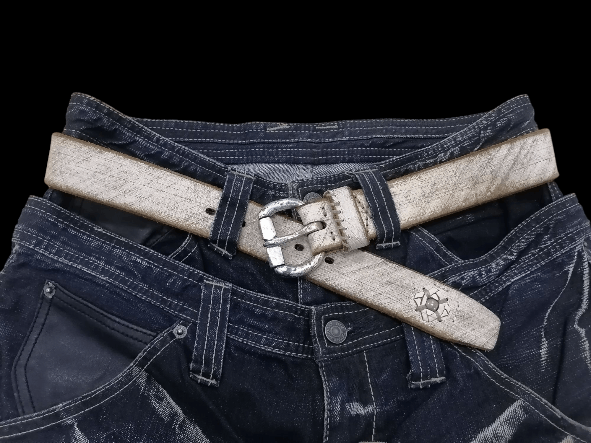 Genuine Leather × Japanese Brand × Takeo Kikuchi Takeo Kikuchi Distressed Design Pure Leather Belts Size ONE SIZE - 1 Thumbnail