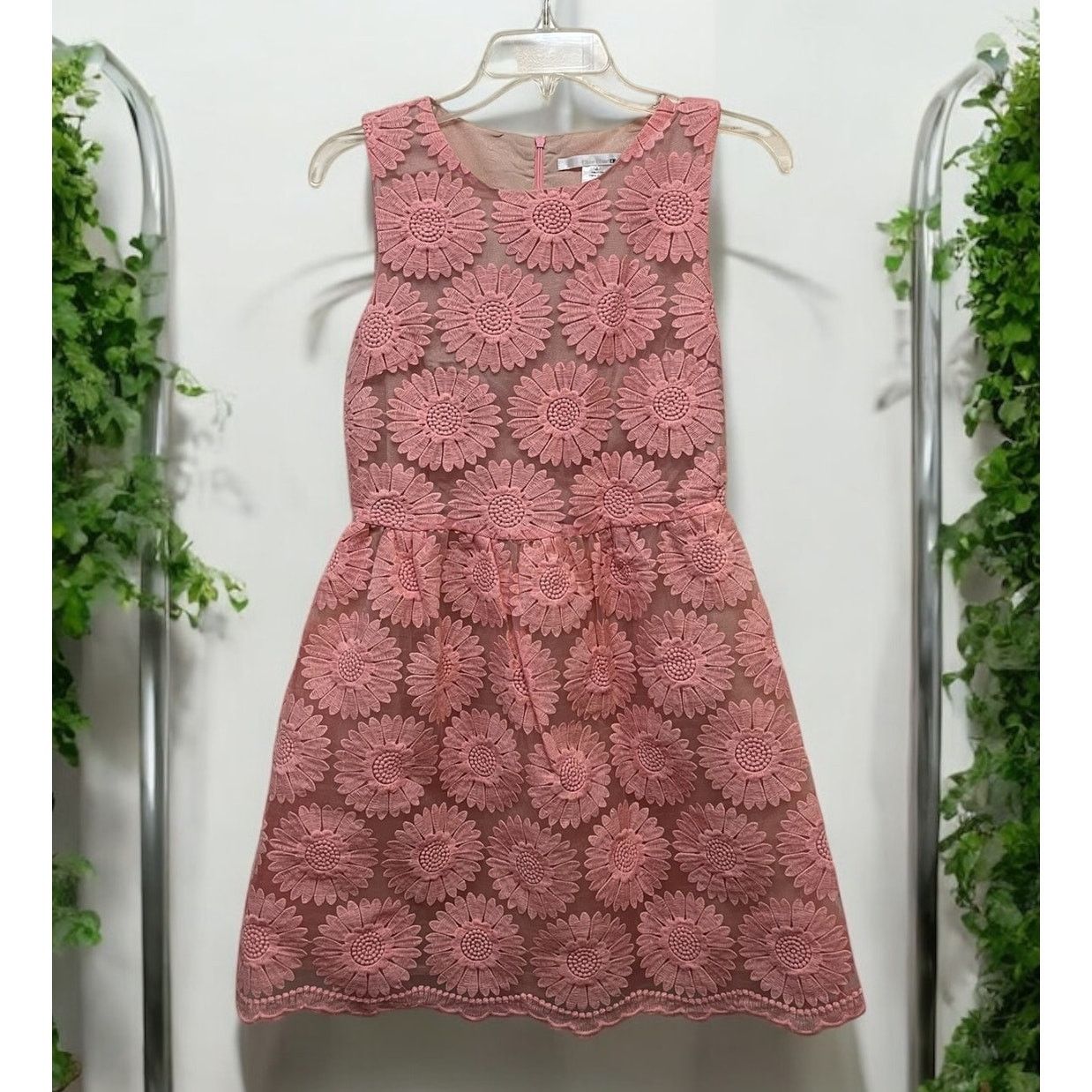 Unknown London Ellison Pink Vintage Look Women's Dress Floral Lace Sz Med Size M / US 6-8 / IT 42-44 - 1 Thumbnail