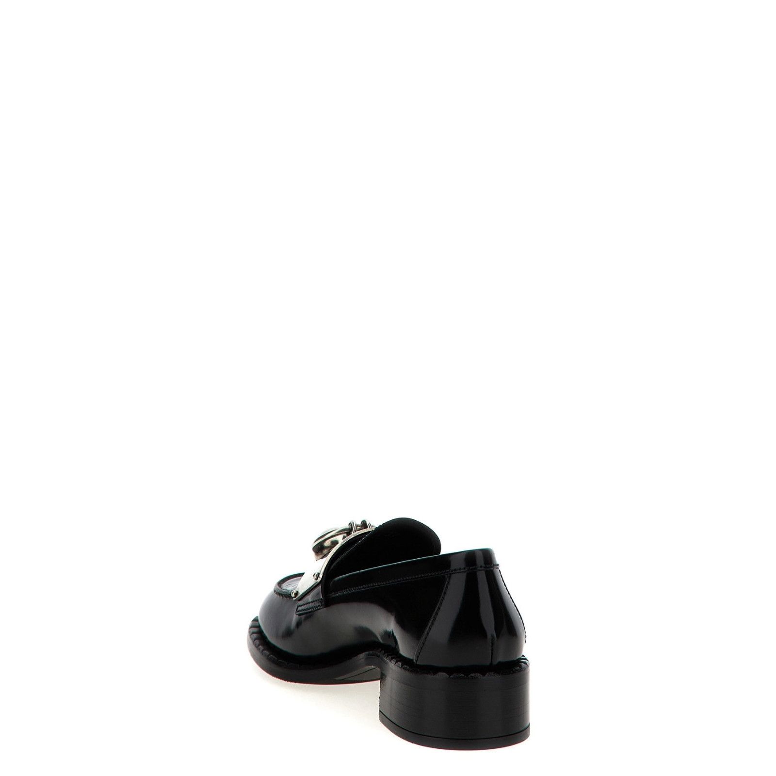 Prada PRADA Piercing Black Leather Loafers New & Authentic (Women' Size US 7 / IT 37 - 3 Thumbnail