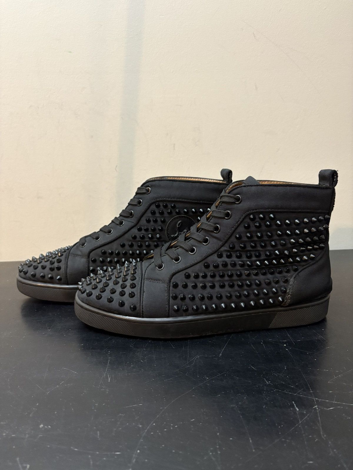 Christian Louboutin Red Bottom Louis Orlato Canvas Spikes