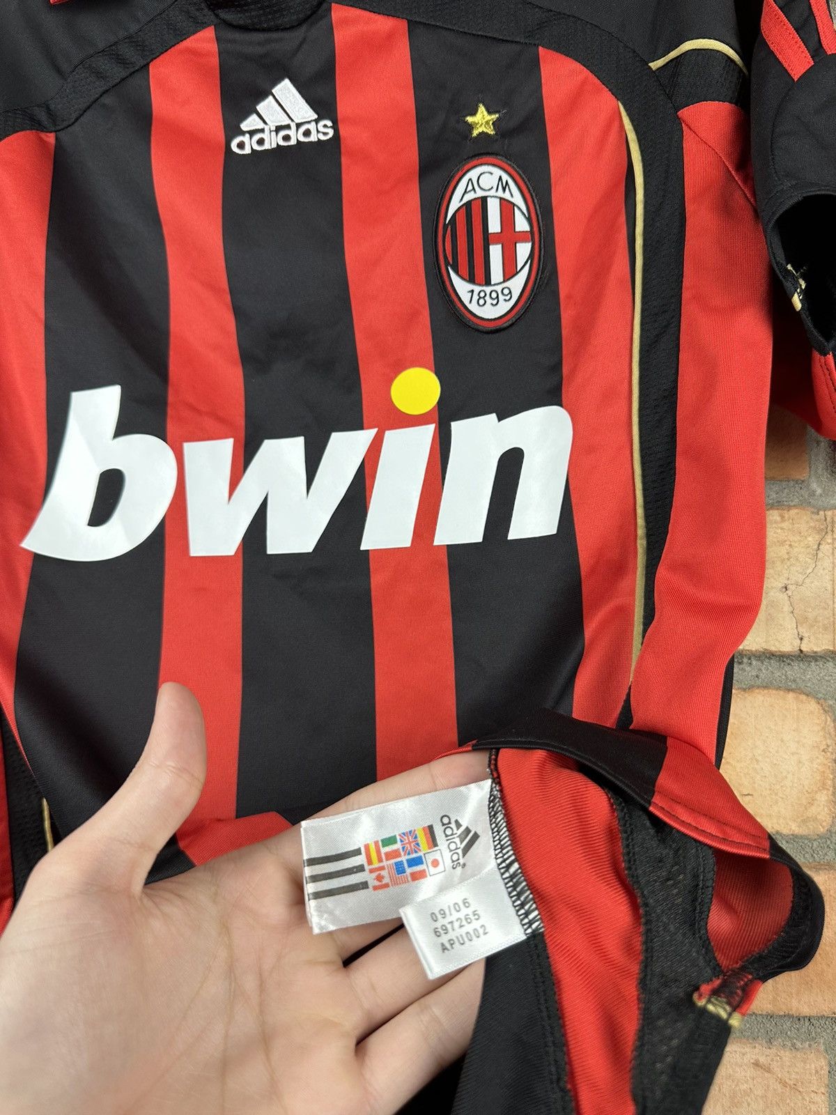 Adidas × Vintage KAKA Vintage Adidas Milan Jersey Size US S / EU 44-46 / 1 - 7 Thumbnail