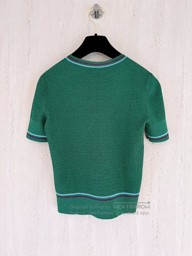 Chanel Chanel 23A Dakar Series Green Knitted Short Sleeves Size XS / US 0-2 / IT 36-38 - 2 Thumbnail