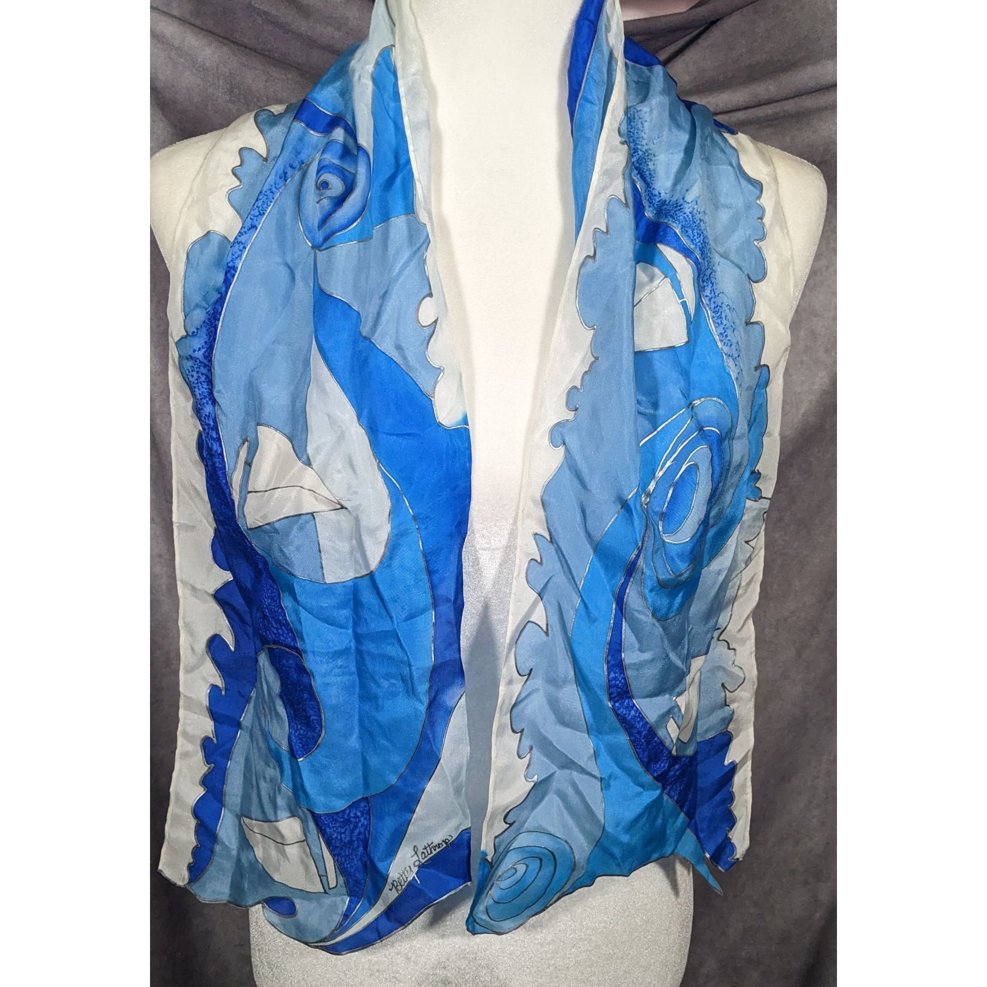 Other Vintage Hand Painted Betty Lanthrope Nautical Scarf Size ONE SIZE - 9 Thumbnail