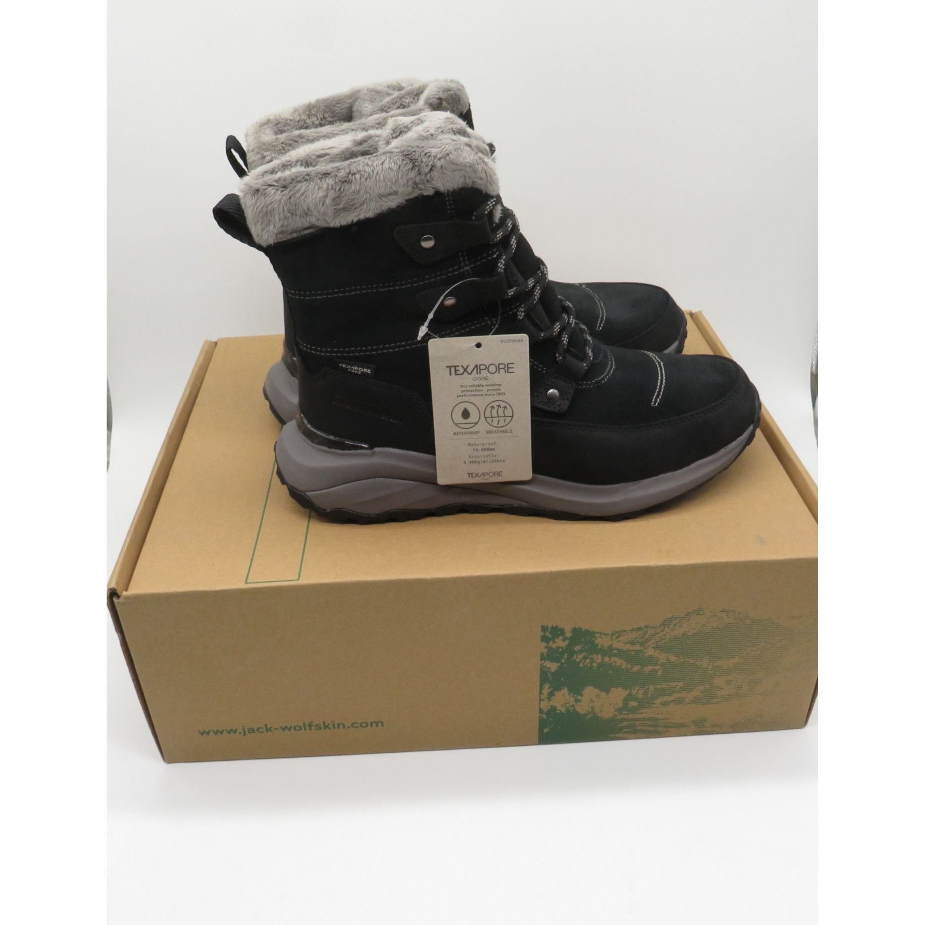 Jack Wolfskin Jack Wolfskin Texapore Winter Boots Womens 6 Black Faux Fur Size US 6 / IT 36 - 1 Thumbnail