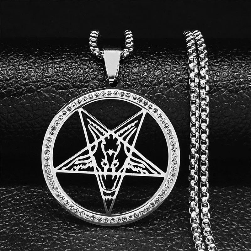 Jewelry Gothic Witchcraft Inverted Pentacle Cross Pendant Necklace Size ONE SIZE - 1 Thumbnail