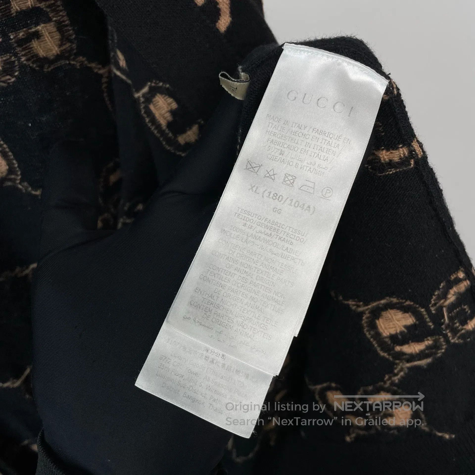 Gucci Guicci Black and Gold Brown Full Print Knit Open Cardigan Size US XL / EU 56 / 4 - 7 Thumbnail