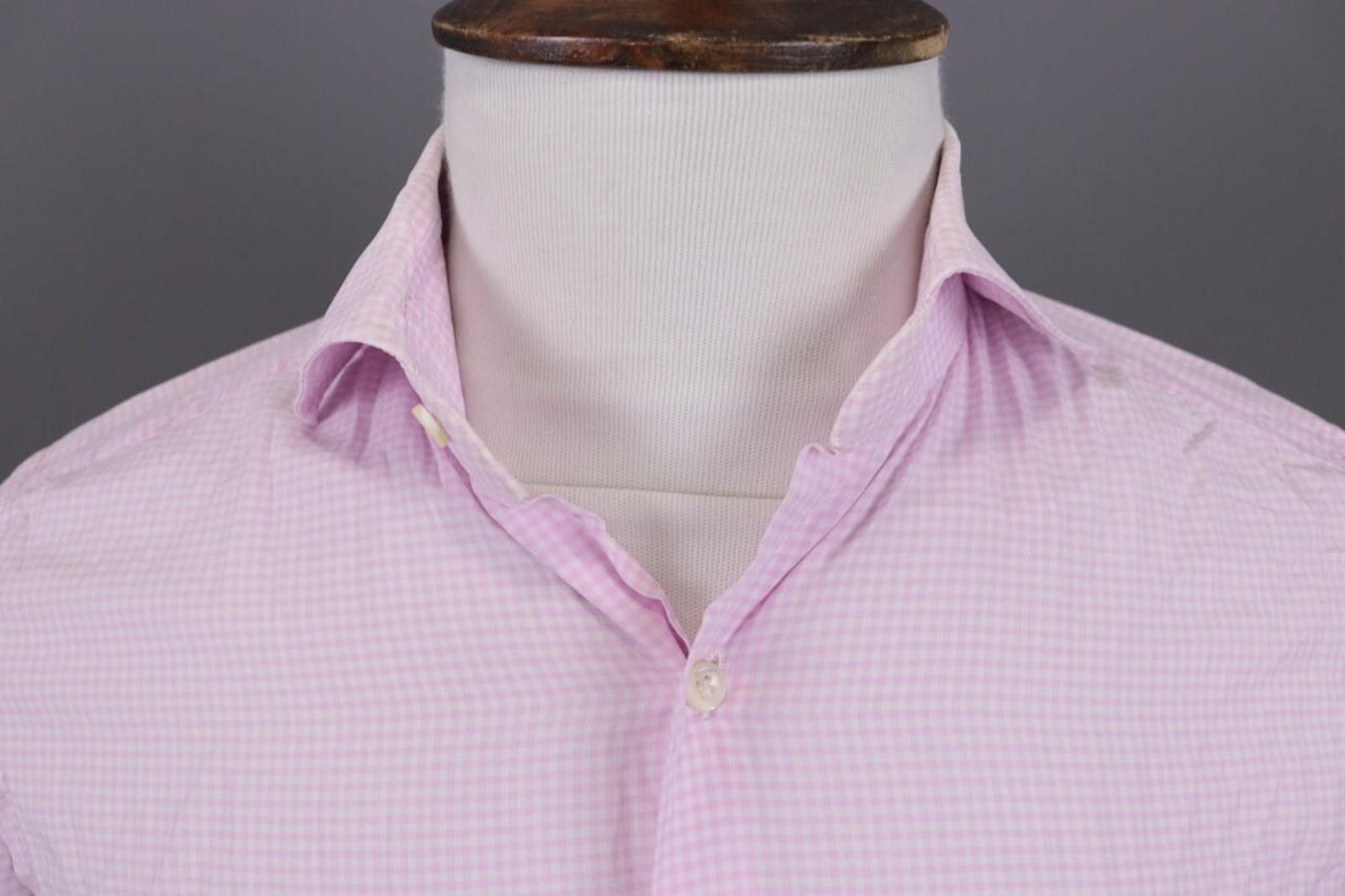 Suitsupply Scabal Pink Check Long Sleeve Dress Shirt Size 39 / 15 1/2 Size US M / EU 48-50 / 2 - 4 Thumbnail