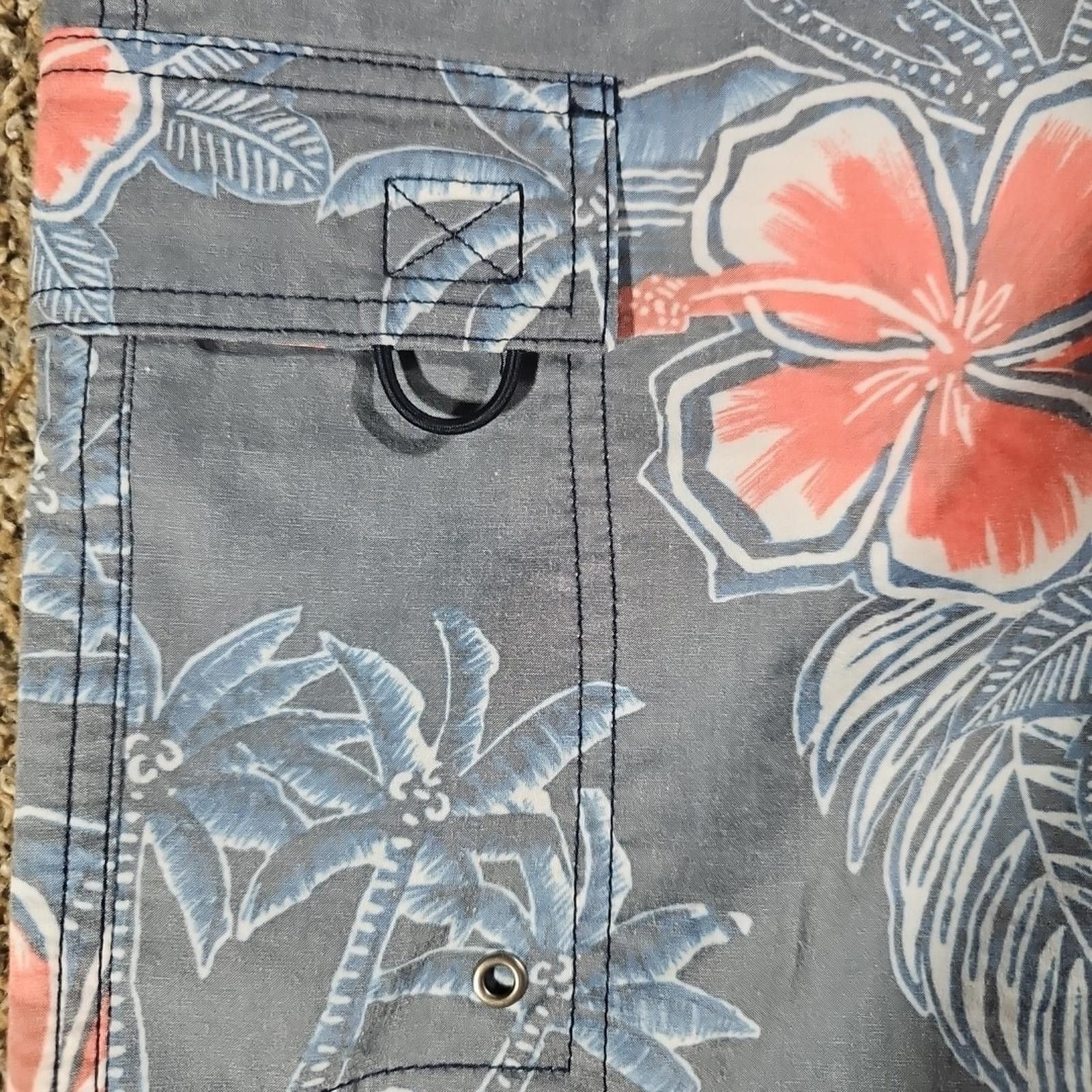 Trunk Ltd Sz 40 Floral Drawstring Swim Trunks Shorts Size US 32 / EU 48 - 2 Thumbnail