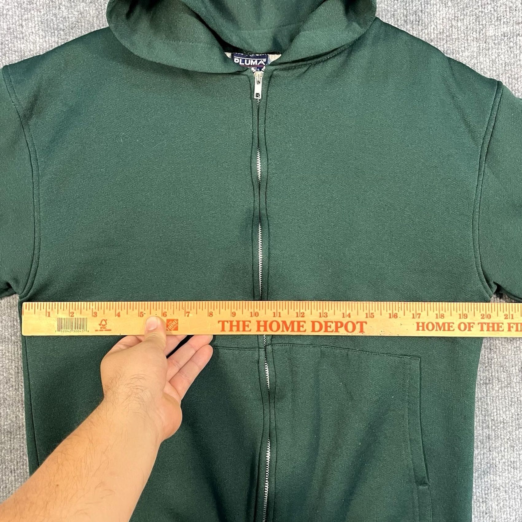 Vintage VINTAGE PLUMA Hoodie Full Zip Thermal Lined Forest Green M 90s Waffle Knit Size US M / EU 48-50 / 2 - 4 Thumbnail