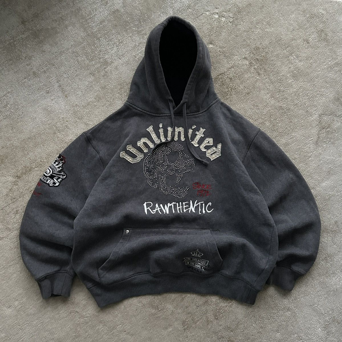 Ecko Unltd. Rare Ecko Unltd Rawthentic Rhinestone Hoodie Size US M / EU 48-50 / 2 - 2 Thumbnail