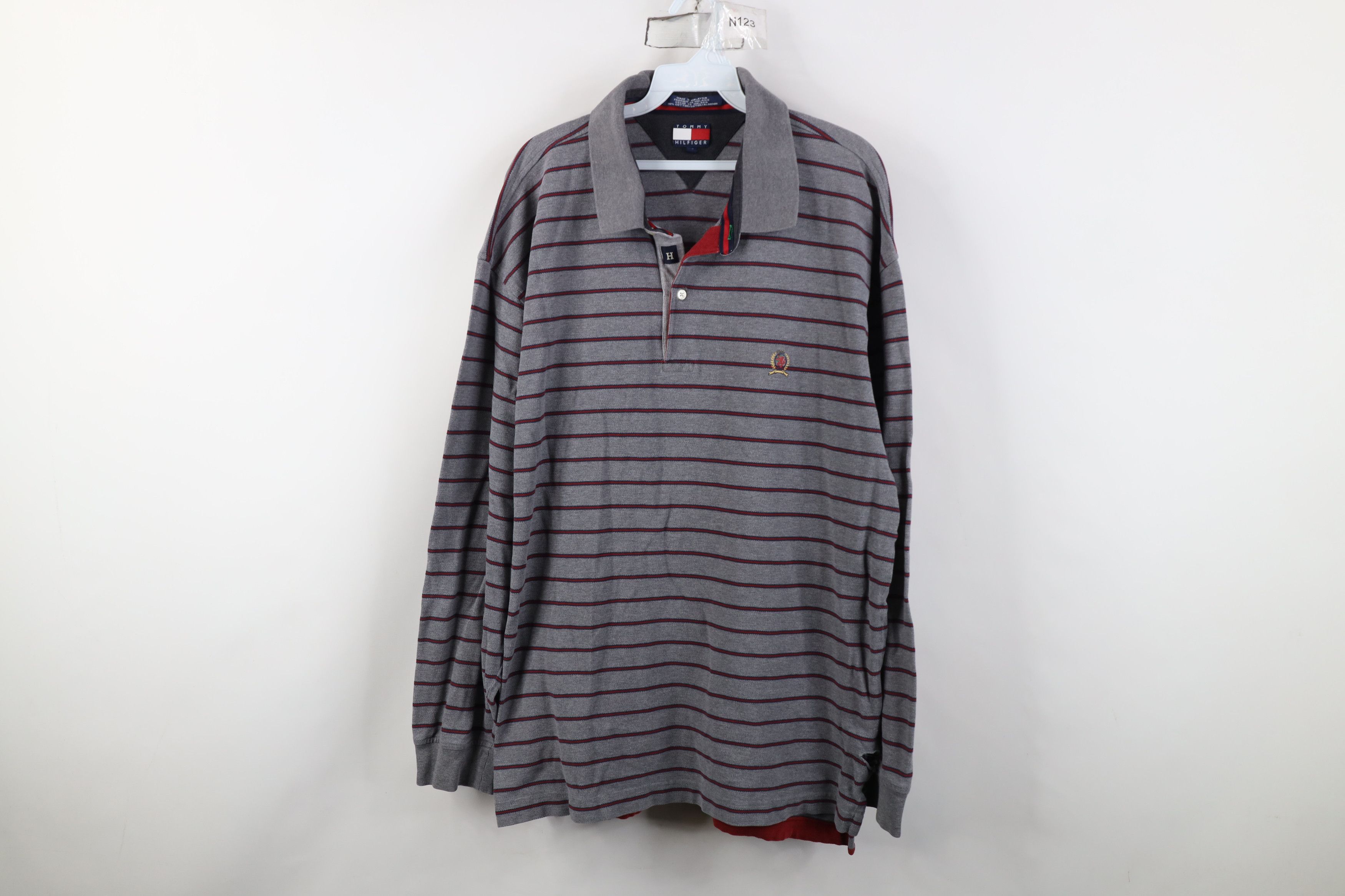 Tommy Hilfiger Vintage 90s Tommy Hilfiger Long Sleeve Rugby Polo Size US XXL / EU 58 / 5 - 1 Thumbnail