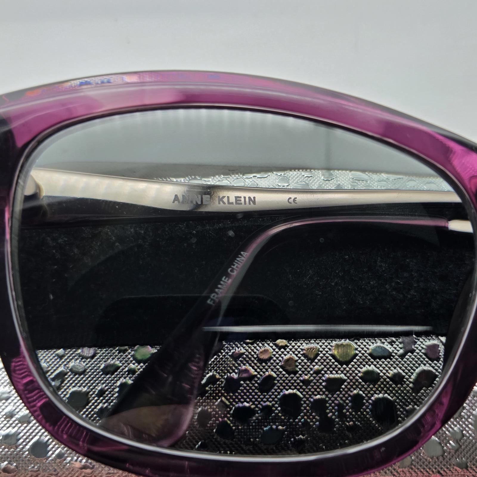 Designer Anne Klein AK7048 Sunglasses FRAMES ONLY 55-17-140 Plum Horn Size ONE SIZE - 5 Thumbnail