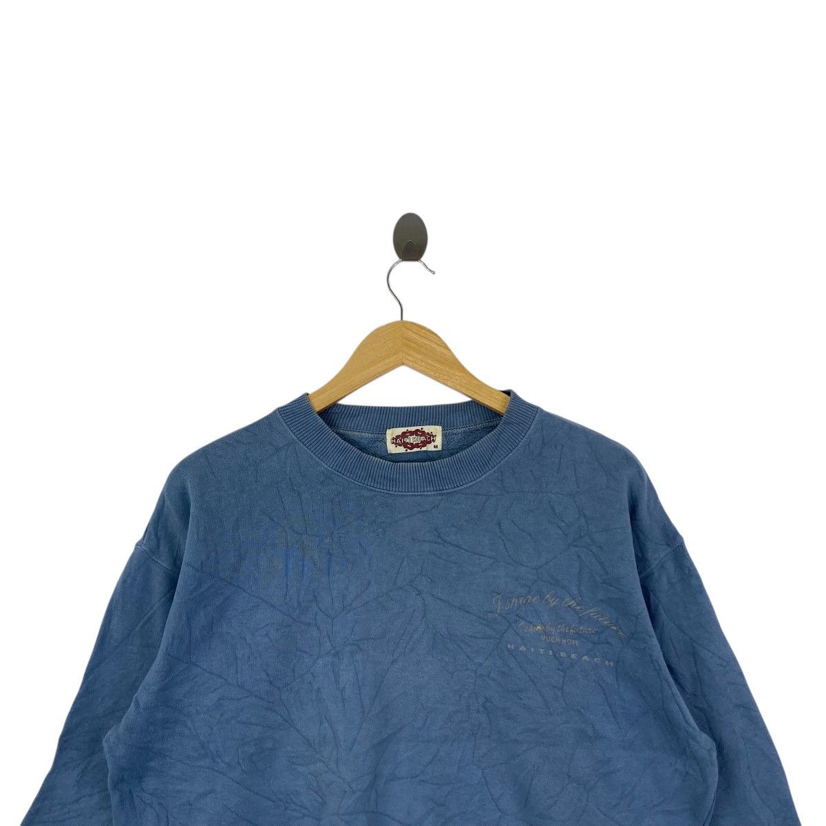 Vintage HAITI BEACH Hawaii Style Design Print Blue Sweatshirt Size US M / EU 48-50 / 2 - 2 Thumbnail