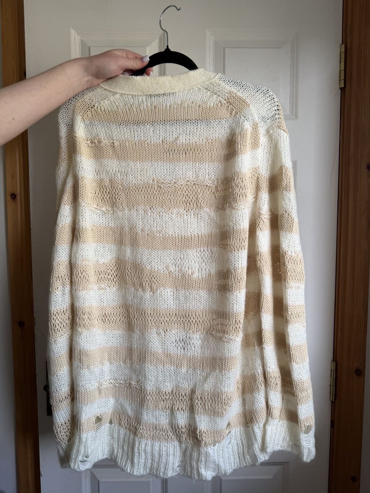 Acne Studios Acne Studios distressed stripped cardigan Size M / US 6-8 / IT 42-44 - 2 Thumbnail