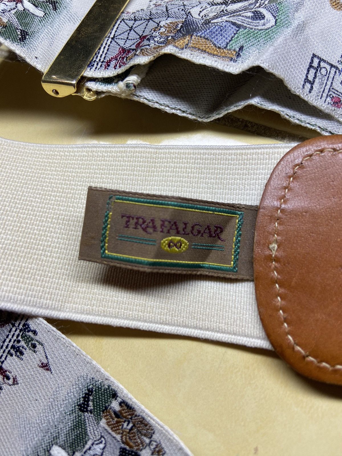 Trafalgar × Vintage TRAFALGAR SUSPENDER LET’S PLAY BASEBALL SILK LEATHER Size ONE SIZE - 6 Thumbnail