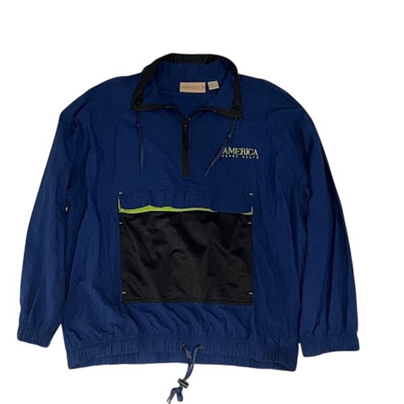 Perry Ellis VTG Perry Ellis Windbreaker Jacket Mens Qtr Zip 90s Y2K XL Size US XL / EU 56 / 4 - 1 Thumbnail
